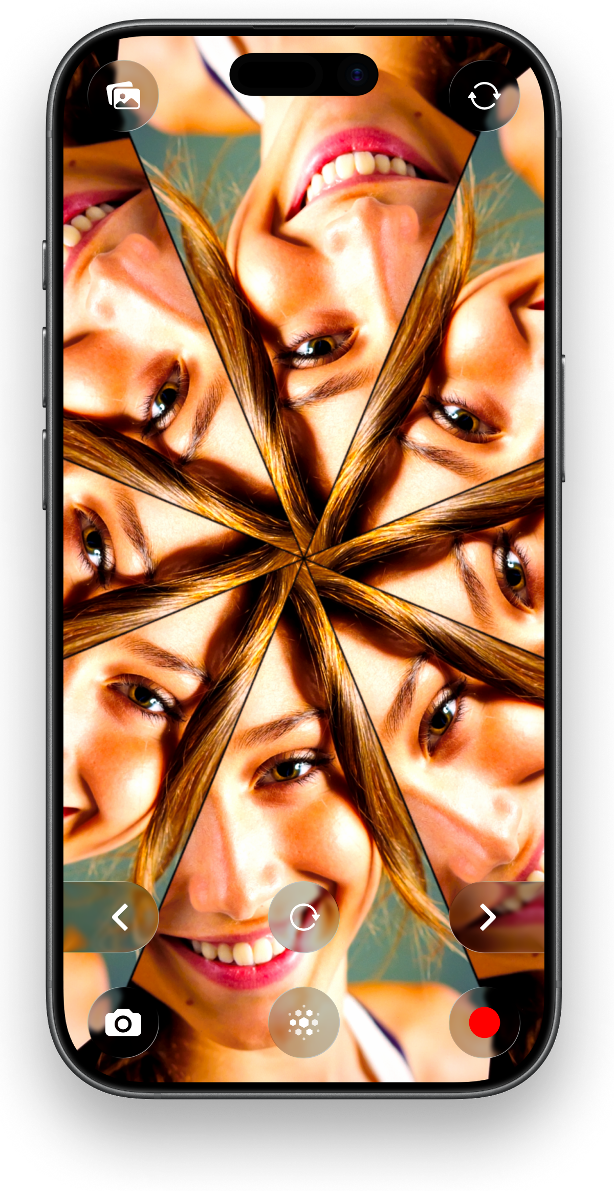 Turning a gallery photo into a kaleidoscope pattern